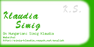 klaudia simig business card